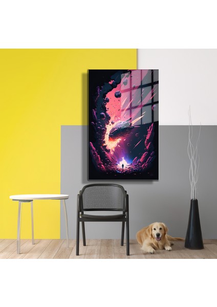 Space/uzay Yapay Zeka Özel Tasarım Cam Tablo Ofis, Mutfak Çocuk Odası, Salon 48 fırsatları