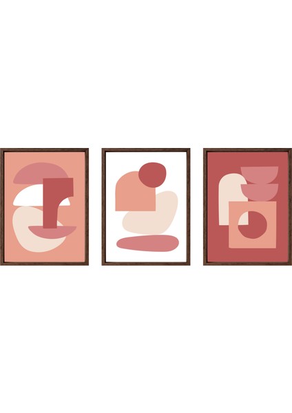 Bohem Tarz Mdf Plastik Çerçeveli 3'lu Dekoratif Tablo 112 modelleri