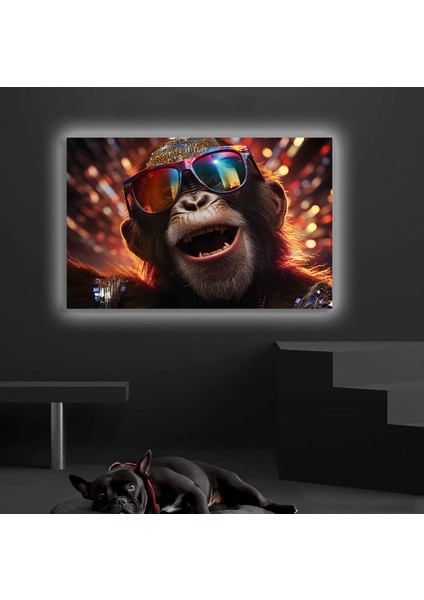 LED Işıklı Kanvas Tablo, 3D Dekoratif Baskılı Tablo Yapay Zeka Desteksli Hayvanlar 290