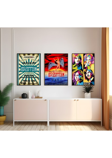 Modern Tarz Mdf Plastik Çerçeveli 3'lu Dekoratif Tablo 187