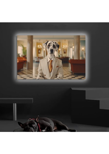 LED Işıklı Kanvas Tablo, 3D Dekoratif Baskılı Tablo Yapay Zeka Desteksli Hayvanlar 354