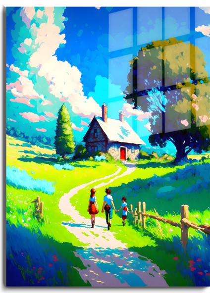 Doğa, Manzara 3D Dekoratif Bask Cam Tablo 46