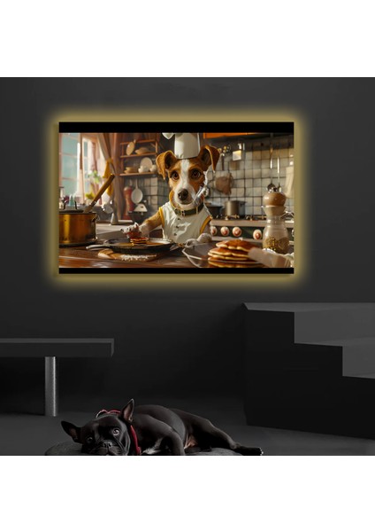 LED Işıklı Kanvas Tablo, 3D Dekoratif Baskılı Tablo Yapay Zeka Desteksli Hayvanlar 346