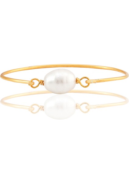 İnci Taşlı Gold Kaplama Trend Bilezik B43