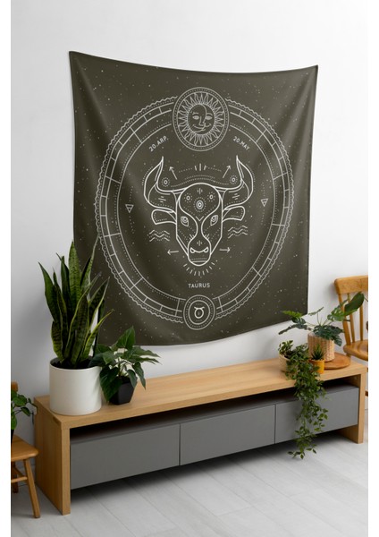 Bohem,yoga, Meditasyon,burçlar ve Mandala Temalı, Duvar Örtüsü 46