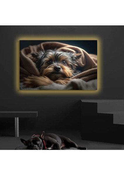 LED Işıklı Kanvas Tablo, 3D Dekoratif Baskılı Tablo Yapay Zeka Desteksli Hayvanlar 203