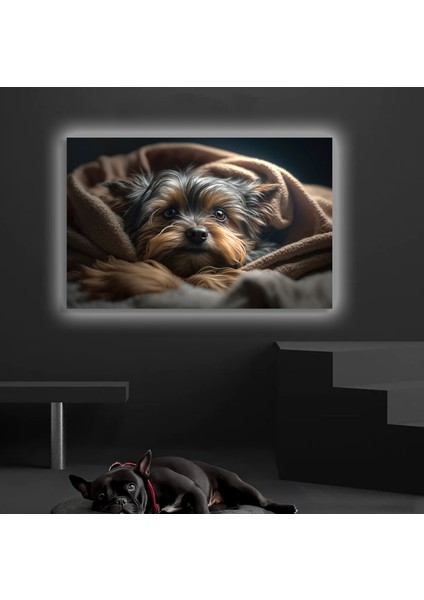 LED Işıklı Kanvas Tablo, 3D Dekoratif Baskılı Tablo Yapay Zeka Desteksli Hayvanlar 203