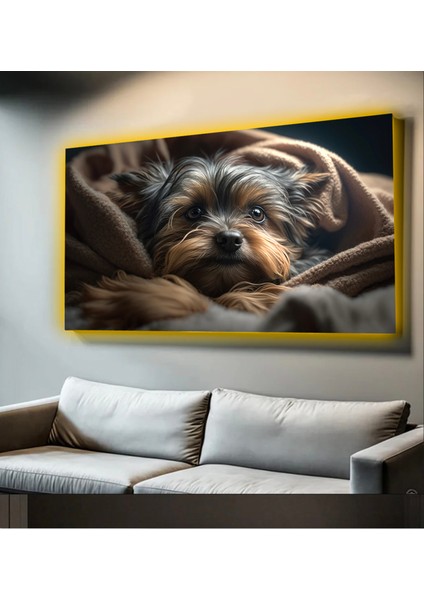 LED Işıklı Kanvas Tablo, 3D Dekoratif Baskılı Tablo Yapay Zeka Desteksli Hayvanlar 203