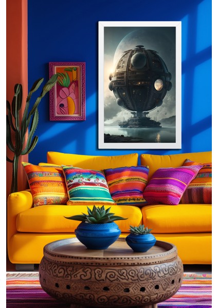 Space, Uzay, Yapay Zeka Mdf Plastik Çerçeveli Dekoratif Tablo 12