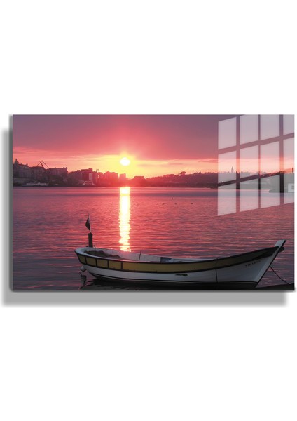 Şehirler ve Manzaralar, Yapay Zeka Destekli, 3D Dekoratif Baskı Yatay Cam Tablo 362