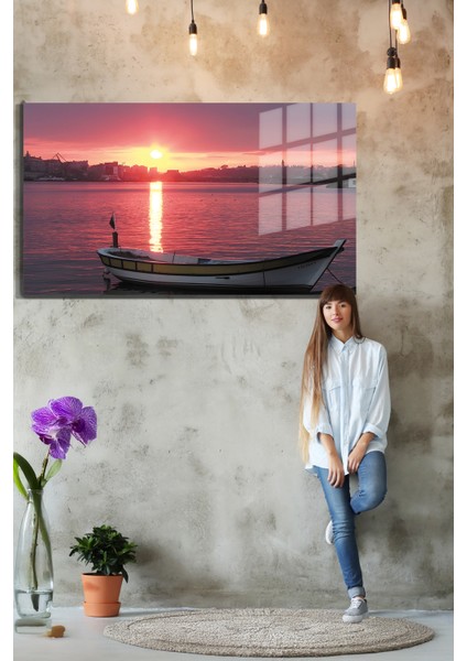 Şehirler ve Manzaralar, Yapay Zeka Destekli, 3D Dekoratif Baskı Yatay Cam Tablo 362 fırsatları