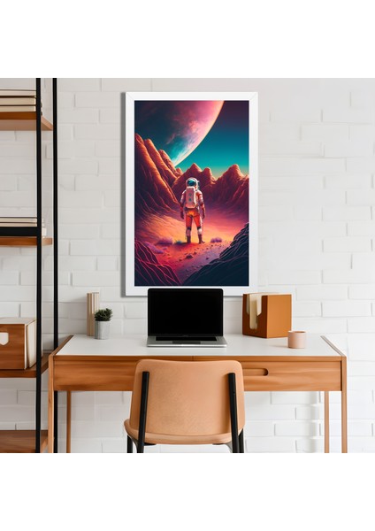 Space, Uzay, Yapay Zeka Mdf Plastik Çerçeveli Dekoratif Tablo 64