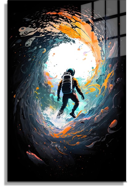 Space/uzay Yapay Zeka Özel Tasarım Cam Tablo Ofis, Mutfak Çocuk Odası, Salon 50