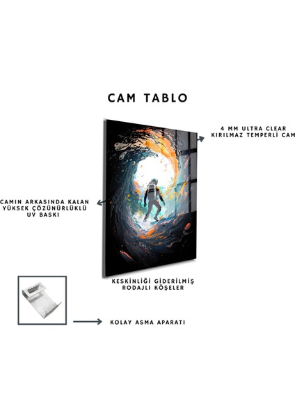 Space/uzay Yapay Zeka Özel Tasarım Cam Tablo Ofis, Mutfak Çocuk Odası, Salon 50 indirimleri