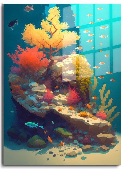 Doğa, Manzara 3D Dekoratif Bask Cam Tablo 53