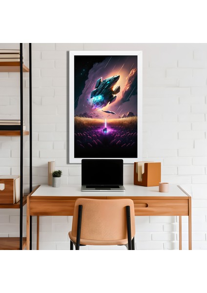 Space, Uzay, Yapay Zeka Mdf Plastik Çerçeveli Dekoratif Tablo 127