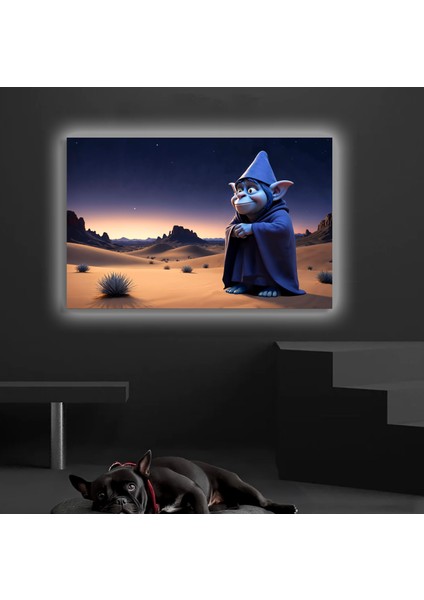 LED Işıklı Kanvas Tablo, 3D Dekoratif Baskılı Tablo Yapay Zeka Desteksli Hayvanlar 264