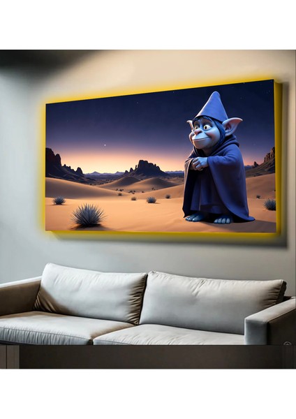 LED Işıklı Kanvas Tablo, 3D Dekoratif Baskılı Tablo Yapay Zeka Desteksli Hayvanlar 264