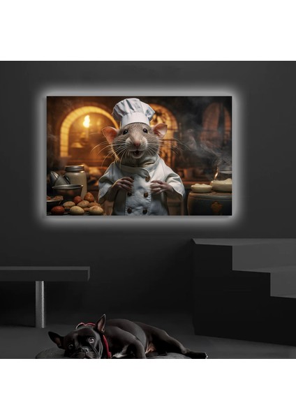 LED Işıklı Kanvas Tablo, 3D Dekoratif Baskılı Tablo Yapay Zeka Desteksli Hayvanlar 137