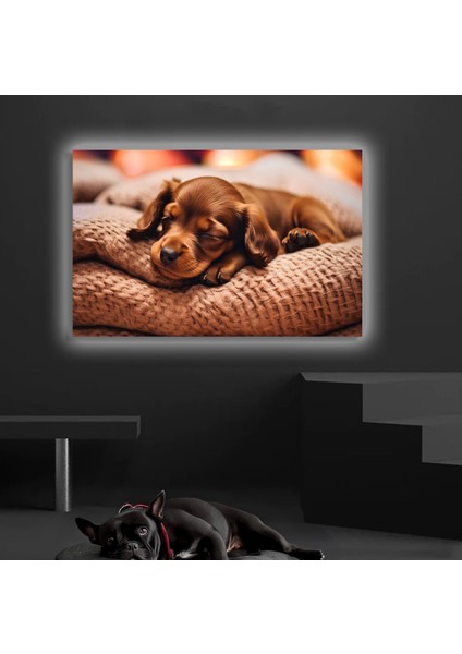 LED Işıklı Kanvas Tablo, 3D Dekoratif Baskılı Tablo Yapay Zeka Desteksli Hayvanlar 41