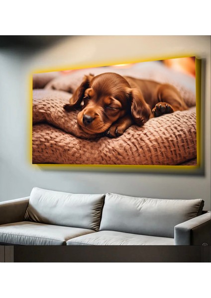 LED Işıklı Kanvas Tablo, 3D Dekoratif Baskılı Tablo Yapay Zeka Desteksli Hayvanlar 41