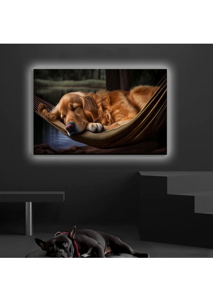 LED Işıklı Kanvas Tablo, 3D Dekoratif Baskılı Tablo Yapay Zeka Desteksli Hayvanlar 145