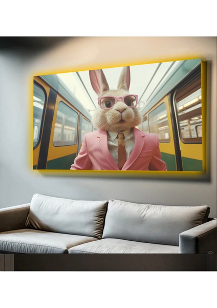 LED Işıklı Kanvas Tablo, 3D Dekoratif Baskılı Tablo Yapay Zeka Desteksli Hayvanlar 22