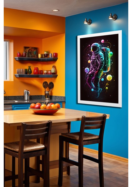 Space, Uzay, Yapay Zeka Mdf Plastik Çerçeveli Dekoratif Tablo 60