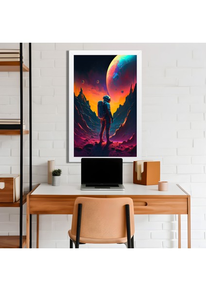 Space, Uzay, Yapay Zeka Mdf Plastik Çerçeveli Dekoratif Tablo 32