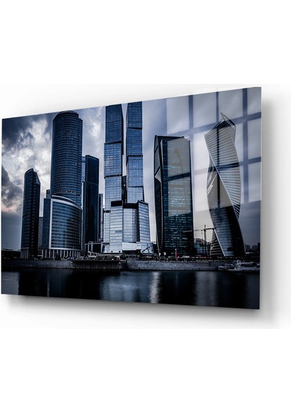 Şehirler ve Manzaralar, Yapay Zeka Destekli, 3D Dekoratif Baskı Yatay Cam Tablo 141 fiyatları