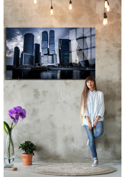 Şehirler ve Manzaralar, Yapay Zeka Destekli, 3D Dekoratif Baskı Yatay Cam Tablo 141 fırsatları