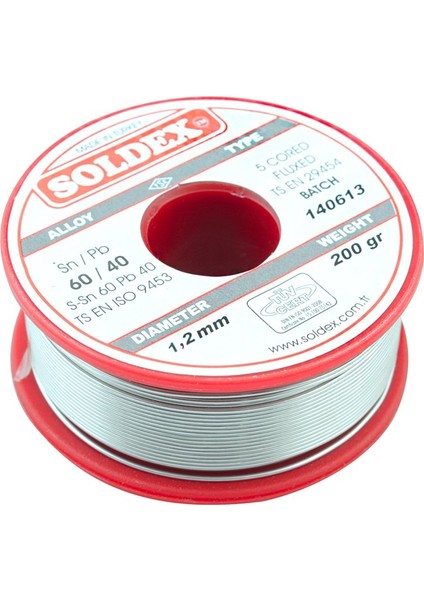 200 gr Lehim Kalın 1,2mm Soldex SN60 PB40-FINDIT
