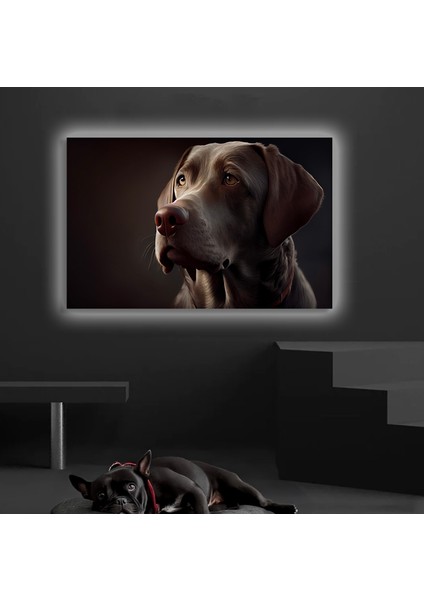 LED Işıklı Kanvas Tablo, 3D Dekoratif Baskılı Tablo Yapay Zeka Desteksli Hayvanlar 84