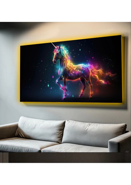 LED Işıklı Kanvas Tablo, 3D Dekoratif Baskılı Tablo Yapay Zeka Desteksli Hayvanlar 112