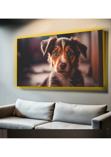 LED Işıklı Kanvas Tablo, 3D Dekoratif Baskılı Tablo Yapay Zeka Desteksli Hayvanlar 313