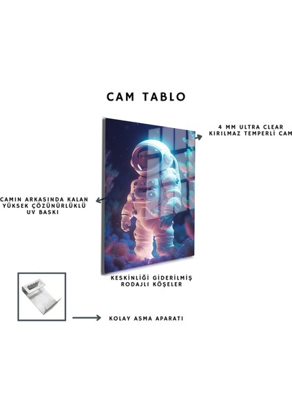 Space/uzay Yapay Zeka Özel Tasarım Cam Tablo Ofis, Mutfak Çocuk Odası, Salon 112 indirimleri