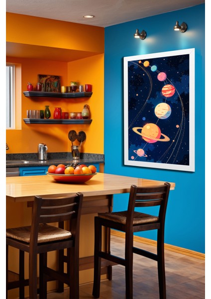 Space, Uzay, Yapay Zeka Mdf Plastik Çerçeveli Dekoratif Tablo 20