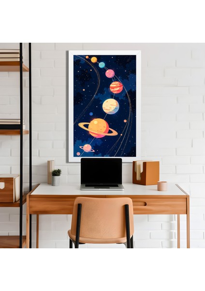 Space, Uzay, Yapay Zeka Mdf Plastik Çerçeveli Dekoratif Tablo 20