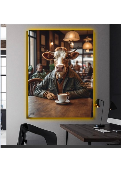 LED Işıklı Kanvas Tablo, 3D Dekoratif Baskılı Tablo Yapay Zeka Desteksli Hayvanlar 379