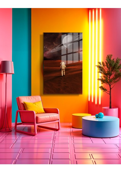 Space/uzay Yapay Zeka Özel Tasarım Cam Tablo Ofis, Mutfak Çocuk Odası, Salon 21