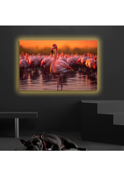 LED Işıklı Kanvas Tablo, 3D Dekoratif Baskılı Tablo Yapay Zeka Desteksli Hayvanlar 63