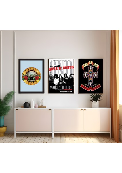 Modern Tarz Mdf Plastik Çerçeveli 3'lu Dekoratif Tablo 158