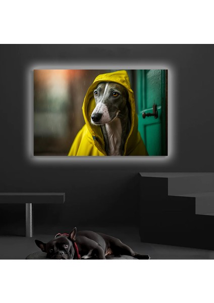 LED Işıklı Kanvas Tablo, 3D Dekoratif Baskılı Tablo Yapay Zeka Desteksli Hayvanlar 109