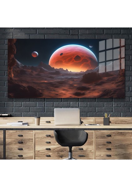 Sanatsal Yapayzeka, Creative Art, 3D Dekoratif Baskı Yatay Cam Tablo 358 modelleri