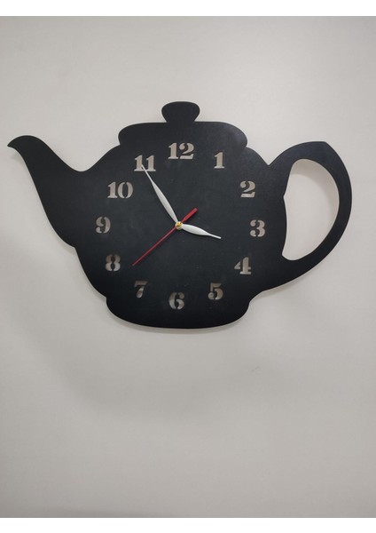 Modern siyah ahşap duvar saati, 50x30 cm, şık ve dekoratif tasarım
