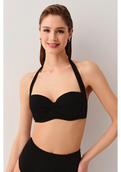 Kalın Bağcıklı Straplez Bikini Üst