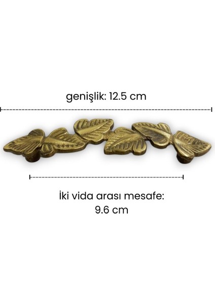 Pirinç Döküm Antik Sarı Rengi 96 mm Yaprak Desenli Kulp (Ömür Boyu Garanti) indirimleri