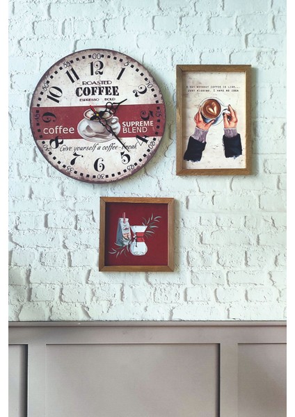 Renkli modern mutfak duvar saati, 70x70 cm, ahşap çerçeveli, enerjik ve şık tasarım indirimleri