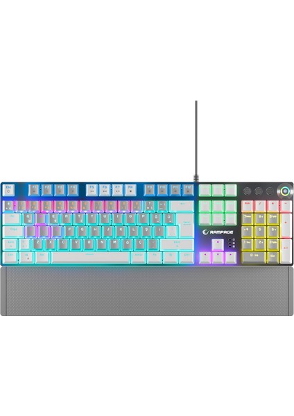 KB-R28 Blade Plus Gri-Beyaz Gökkuşağ Türkçe Blue Switch Mekanik Klavye Oyuncu Gaming Klavye fiyatları