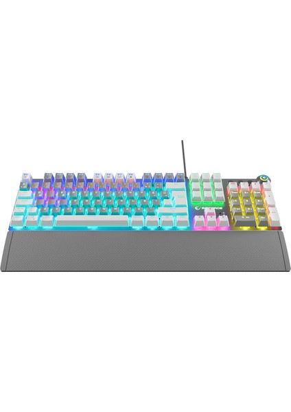 KB-R28 Blade Plus Gri-Beyaz Gökkuşağ Türkçe Blue Switch Mekanik Klavye Oyuncu Gaming Klavye modelleri